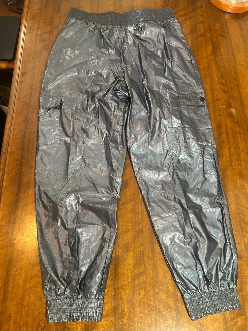 Victoria's Secret Men's Shiny Black Jogger Pants